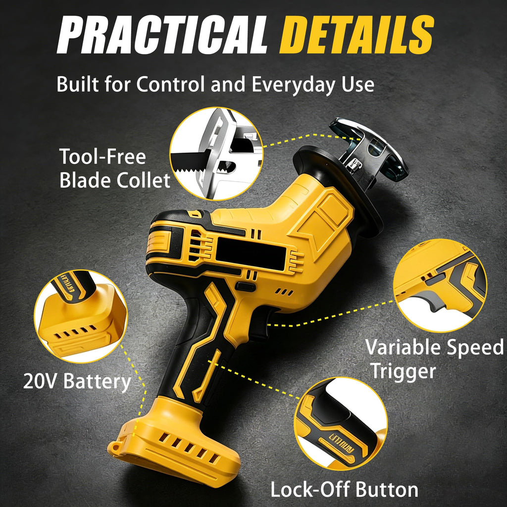 Cordless Reciprocating Saw 400W 3000RPM with 4 Saw Blades B445374