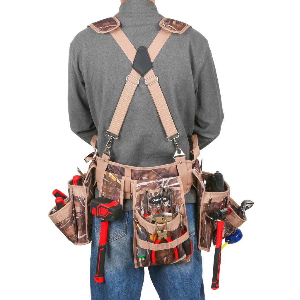 7-Piece Tool Belt Rig with 16 Pockets and Dual Hammer Loops Z9625