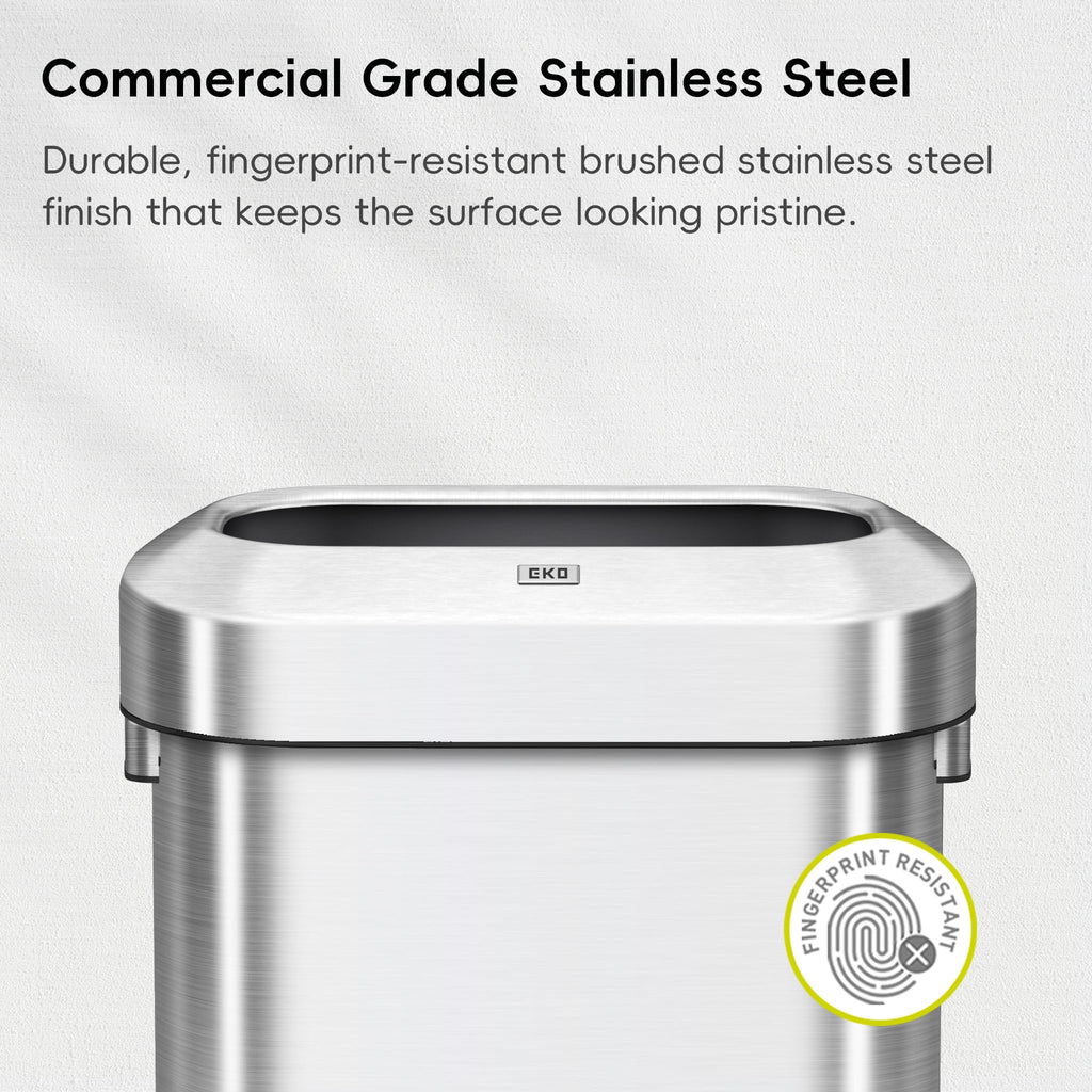 24 Gallon 90 Liter Open Top Stainless Steel Slim Trash Can N974