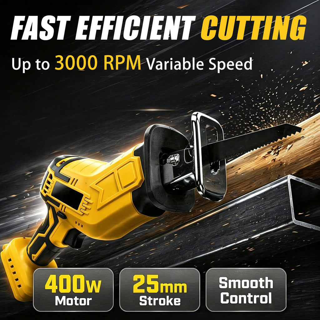 Cordless Reciprocating Saw 400W 3000RPM with 4 Saw Blades B445374