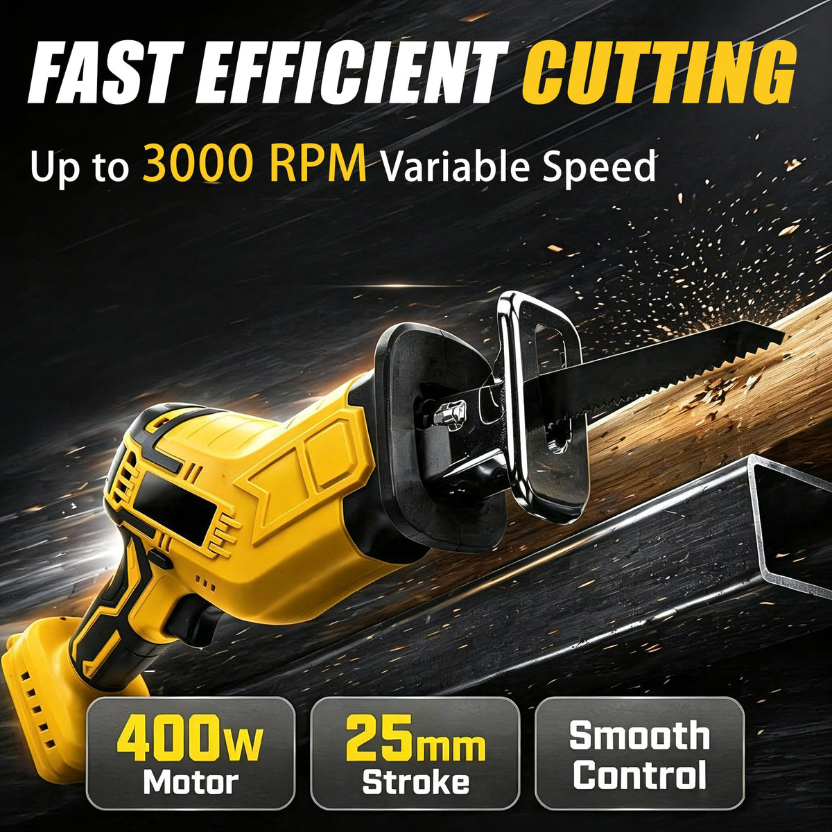 Cordless Reciprocating Saw 400W 3000RPM with 4 Saw Blades B445374