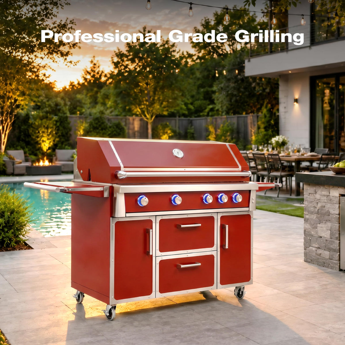 49" 99,000 BTU 4 Burner Stainless Steel Propane Grill S47901