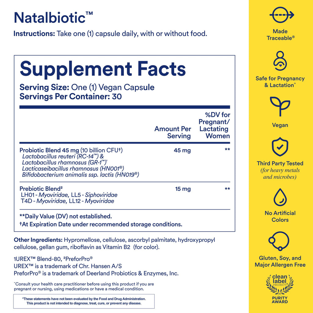 Prenatal Probiotic 30 Capsules D60994