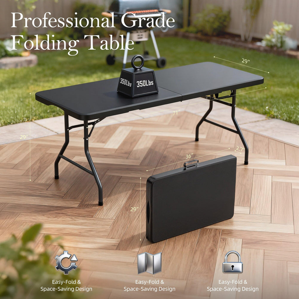 6FT Heavy Duty Foldable Plastic Table I285
