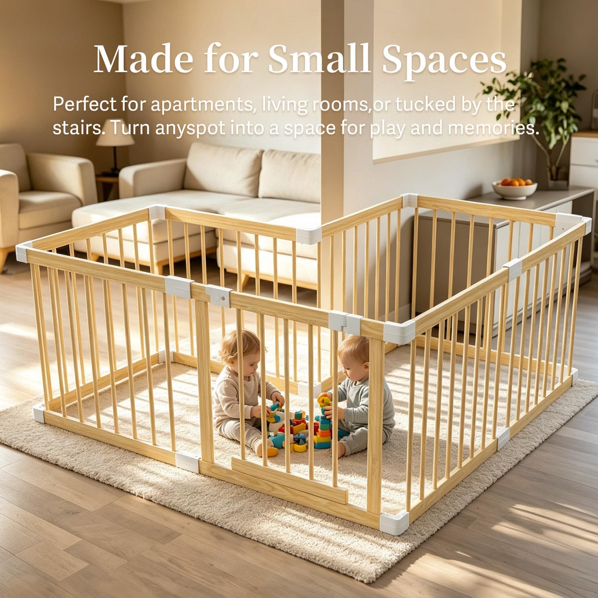 Wooden Baby Playpen 53"x53" B58614