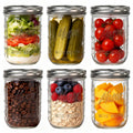 6-Pack 16 oz Wide Mouth Glass Mason Jars with Lids M580