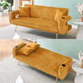 Orange Velvet Convertible Sofa Bed I736