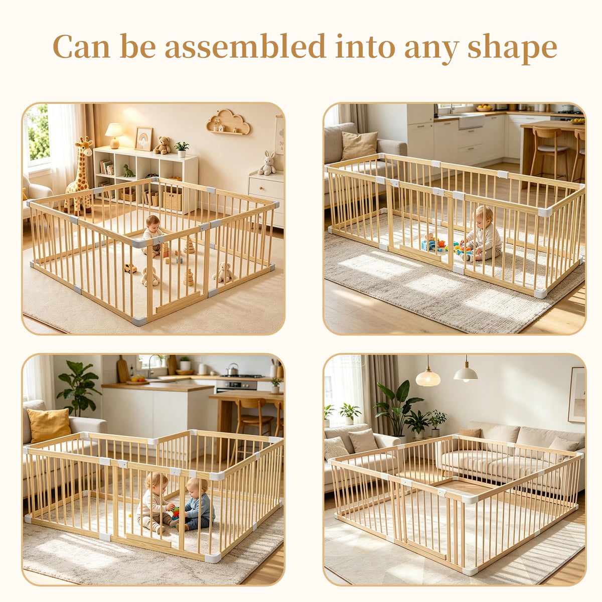 Wooden Baby Playpen 53"x53" B58614