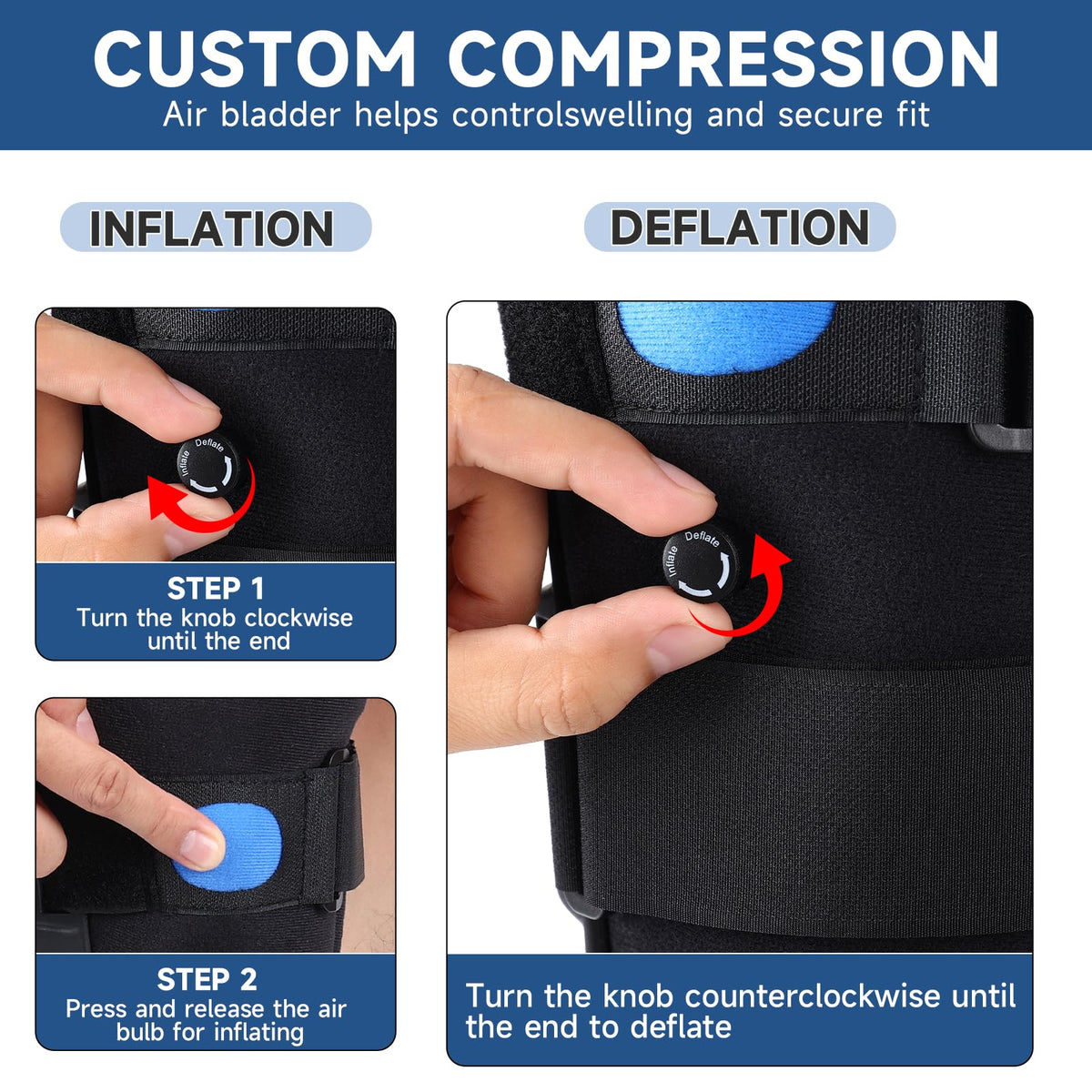 Black Small Tall Inflatable Walking Boot U571032