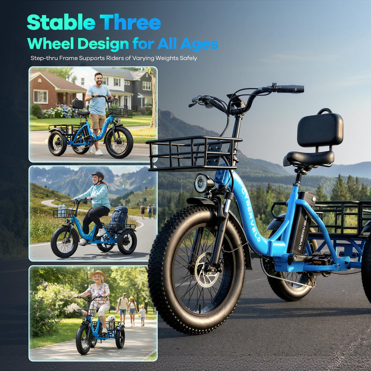 Fat Tire Folding Electric Trike Q24008