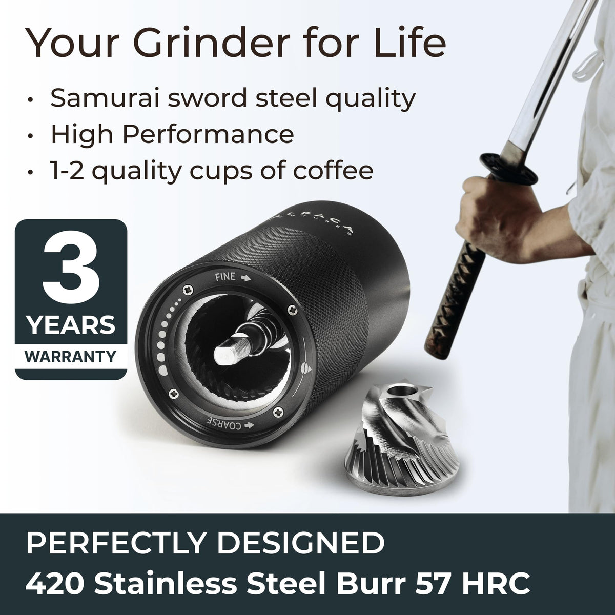 Manual Adjustable Conical Burr Coffee Grinder C169
