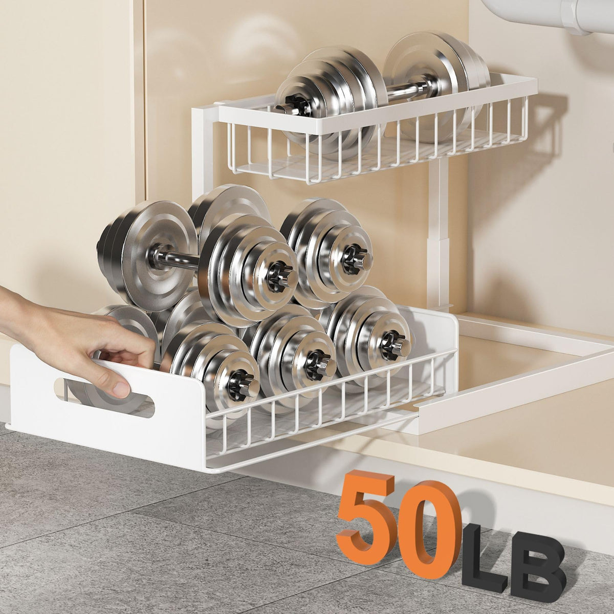 Under Sink 2 Tier Pull Out Cabinet Organizer X506