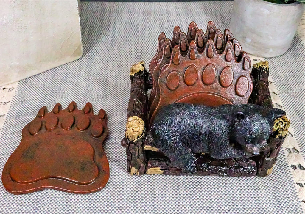 Coaster Set with 4 Bear Paw Tracks Coasters Y10754