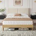 Queen Size Upholstered Platform Bed Frame with Headboard X6737