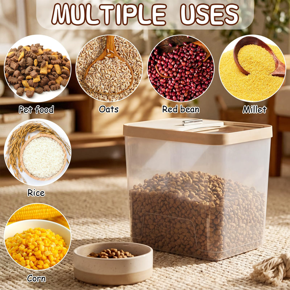 4 Pcs Clear Dog Food Storage Containers T125