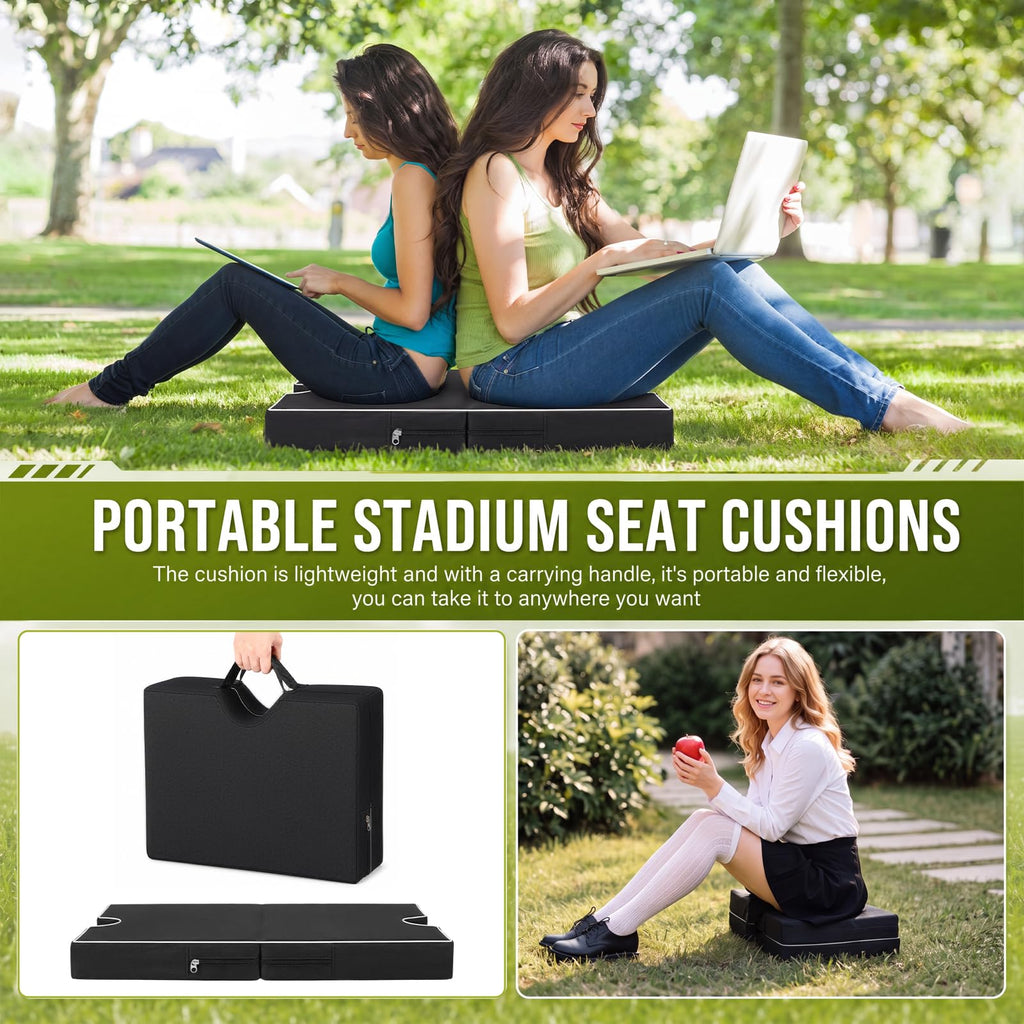 3 Pcs Portable Bleacher Chair Cushions with Handle K88913