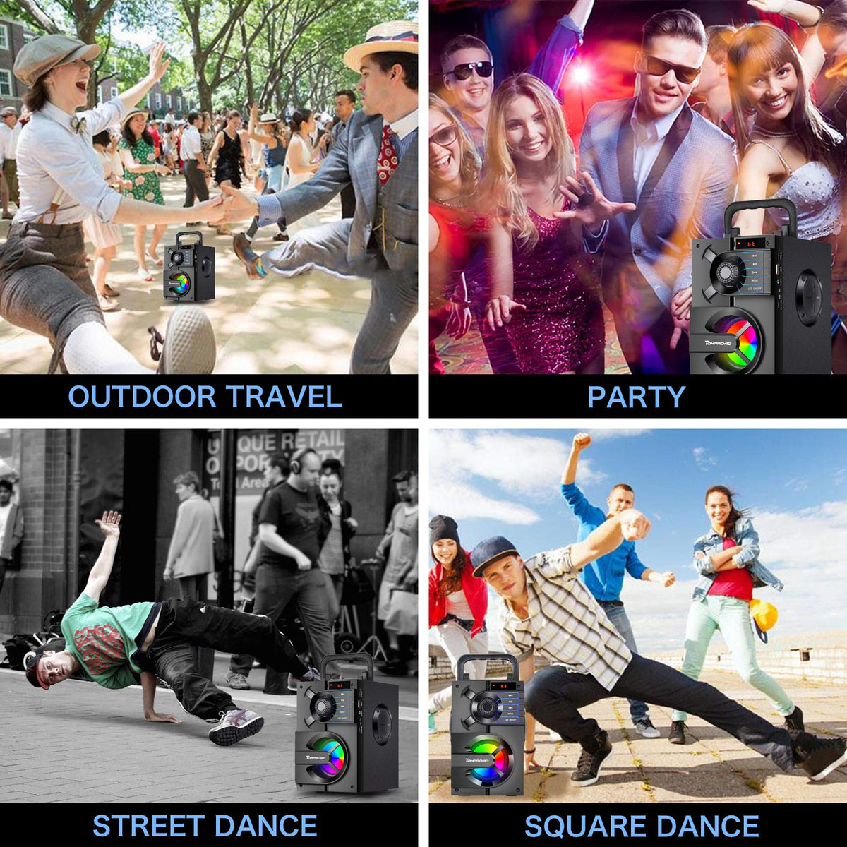 Portable Bluetooth Speaker with Subwoofer R834039