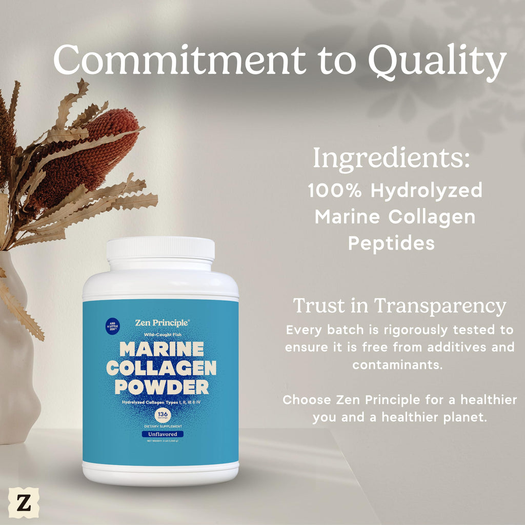 Marine Collagen Peptides Powder 3 lb. Wild-Caught Fish, Non-GMO. Hydrolyzed Types I, II, III & IV Protein. U72751