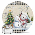 Set of 6 Christmas Coasters with Holder Absorbent Stone Ceramic E7019