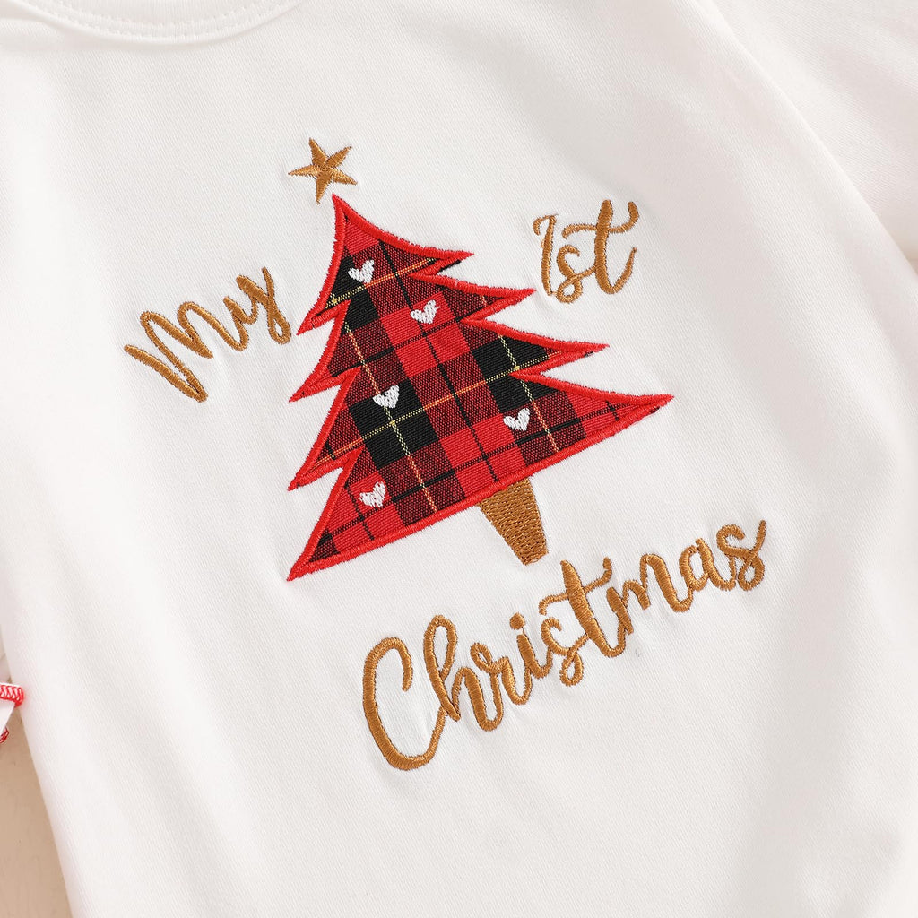 Christmas Baby Girl Santa Long Sleeve Romper U6627