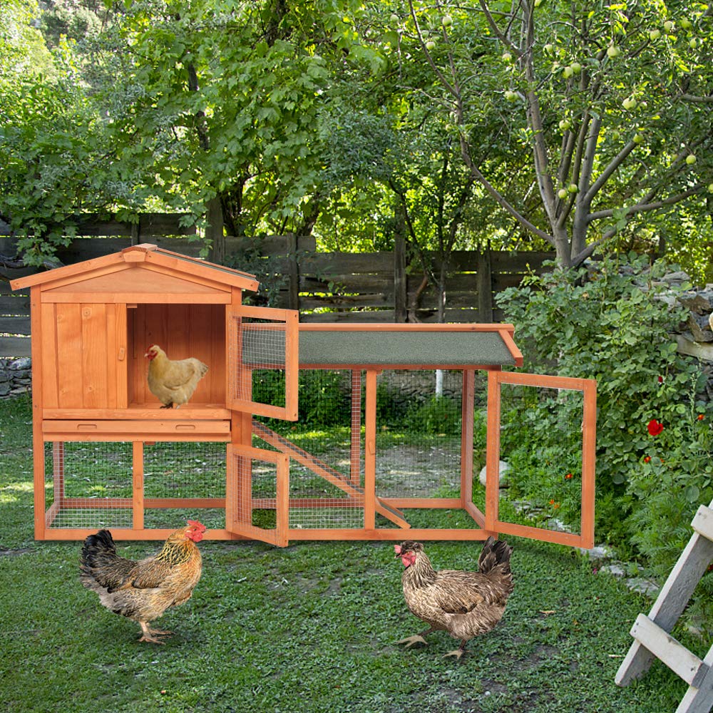 Wooden Chicken Coop with Waterproof Roof and Nesting Box S4503
