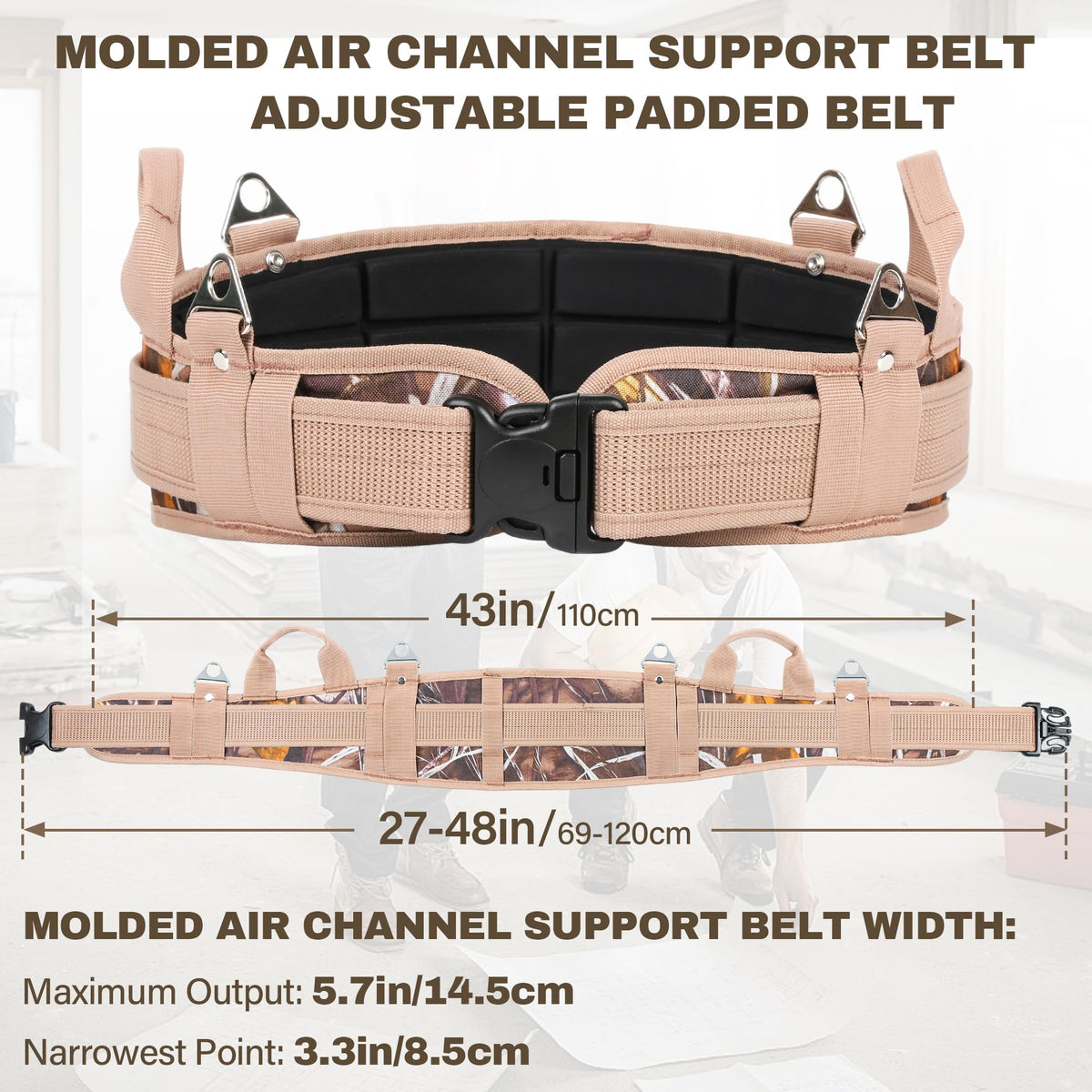 7-Piece Tool Belt Rig with 16 Pockets and Dual Hammer Loops Z9625