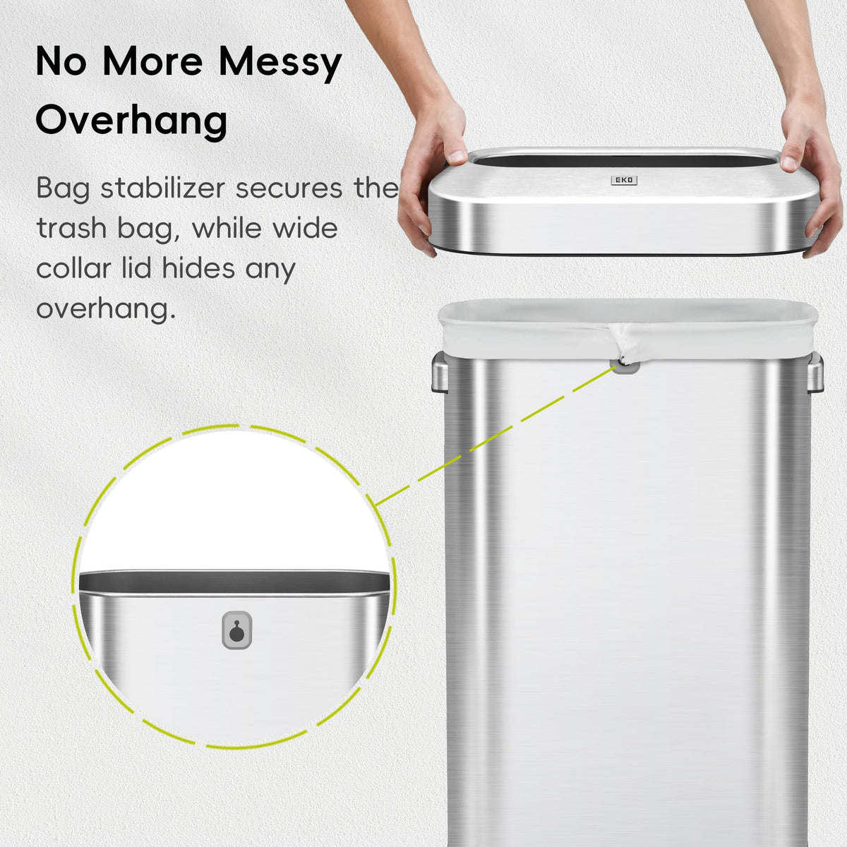24 Gallon 90 Liter Open Top Stainless Steel Slim Trash Can N974