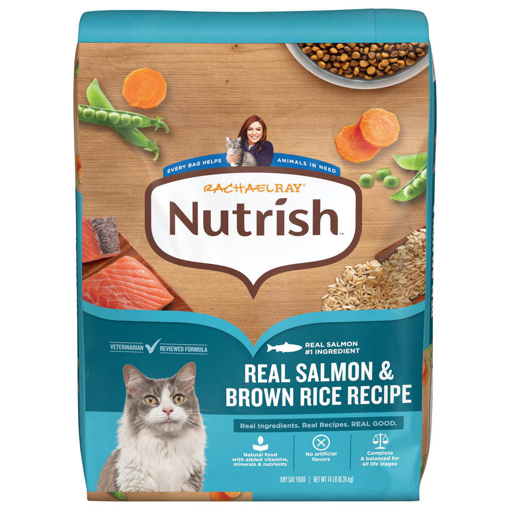 Salmon & Brown Rice Recipe Dry Cat Food 14 lb. Bag Q3373