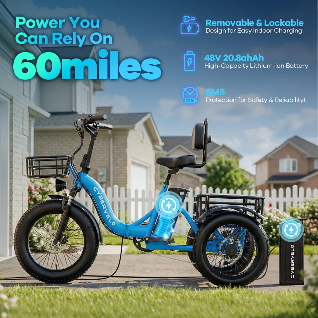 Fat Tire Folding Electric Trike Q24008