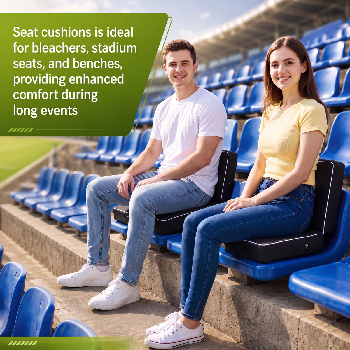 3 Pcs Portable Bleacher Chair Cushions with Handle K88913