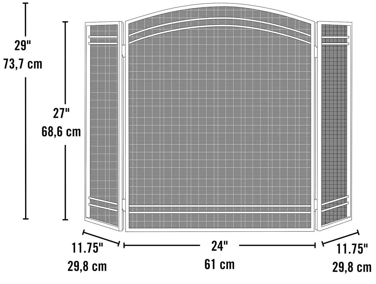Black Fireplace Screen Q36061